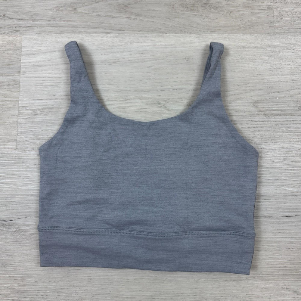 Nike Yoga Luxe Infinalon Crop Tank Top Womens XS Gray CQ8965 073